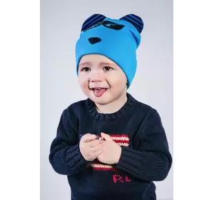 Набор голубой шапка и хомут для мальчика Дигер (Упаковка, ростовка 44-46, 48-50)