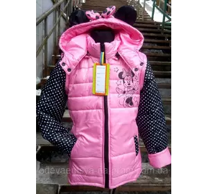Куртка -жилетка для девочки цвет розовый