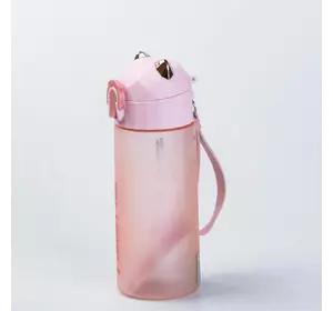 УЦІНКА Пляшка для води матова 450 мл з ремінцем, рожевий