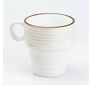 Чашка керамічна у стилі ретро 350 мл, білий