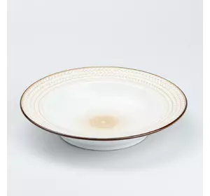 Тарілка супова керамічна в стилі ретро, білий