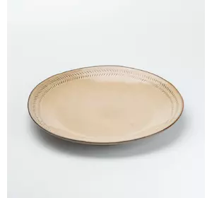 Тарілка обідня керамічна в стилі ретро, бежевий